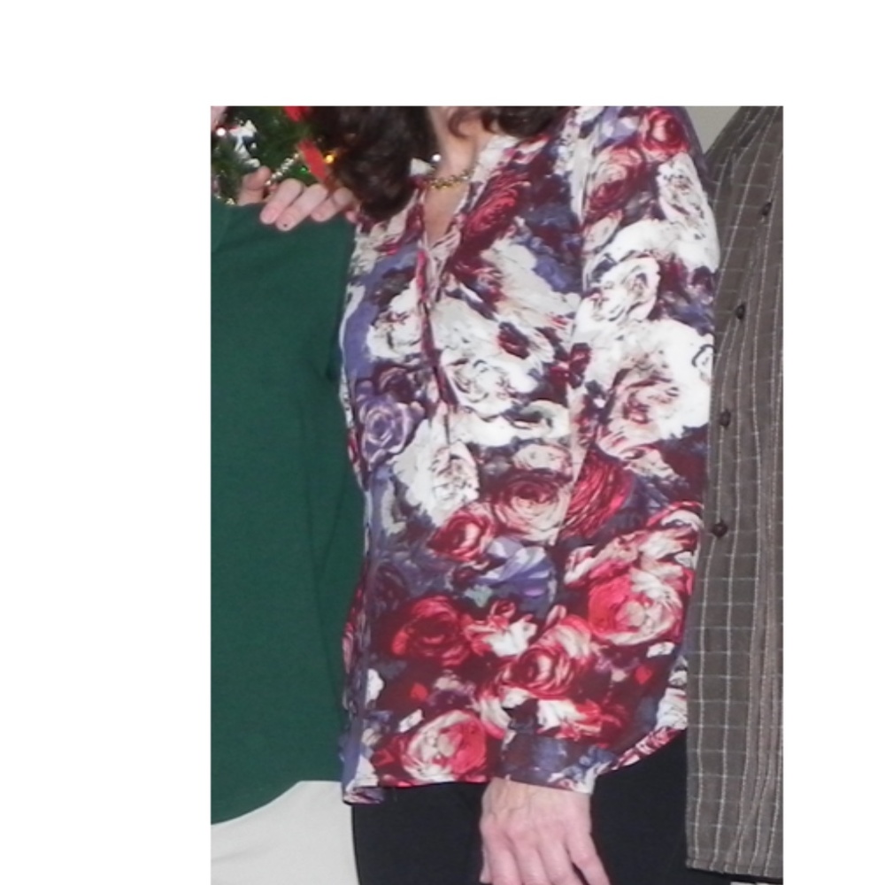 Roz & Ali Floral Chiffon 
Blouse/Size SMALL